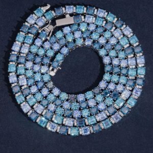 5MM Blue Moissanite Bracelet ( ROUND CUT )