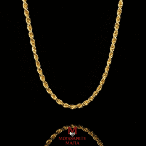 6 MM Gold Plated Moissanite Rope Chain